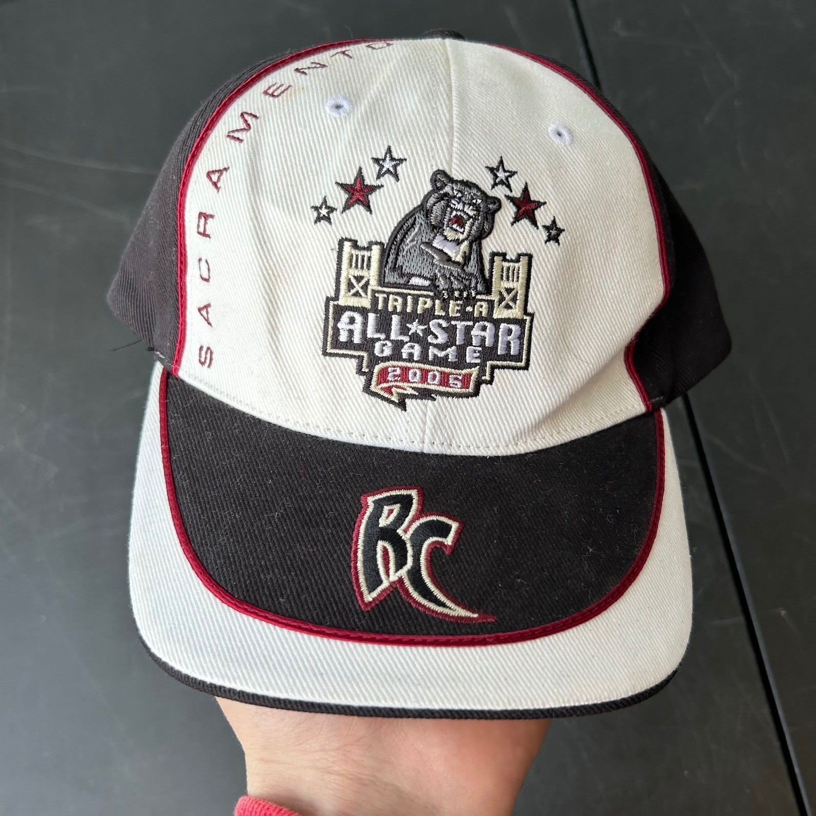 Sacramento Triple A All Star Game 2006 Baseball Cap Hat Black White Red Bc Logo